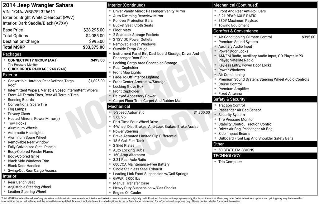 2014 Jeep Wrangler Sahara