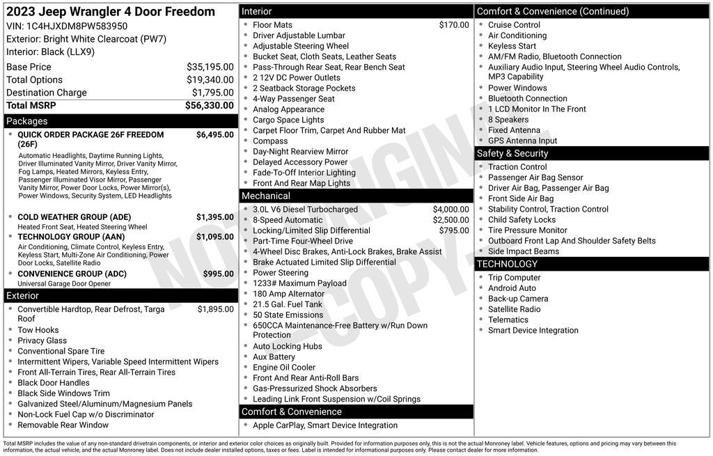 2023 Jeep Wrangler Sport Freedom Edition
