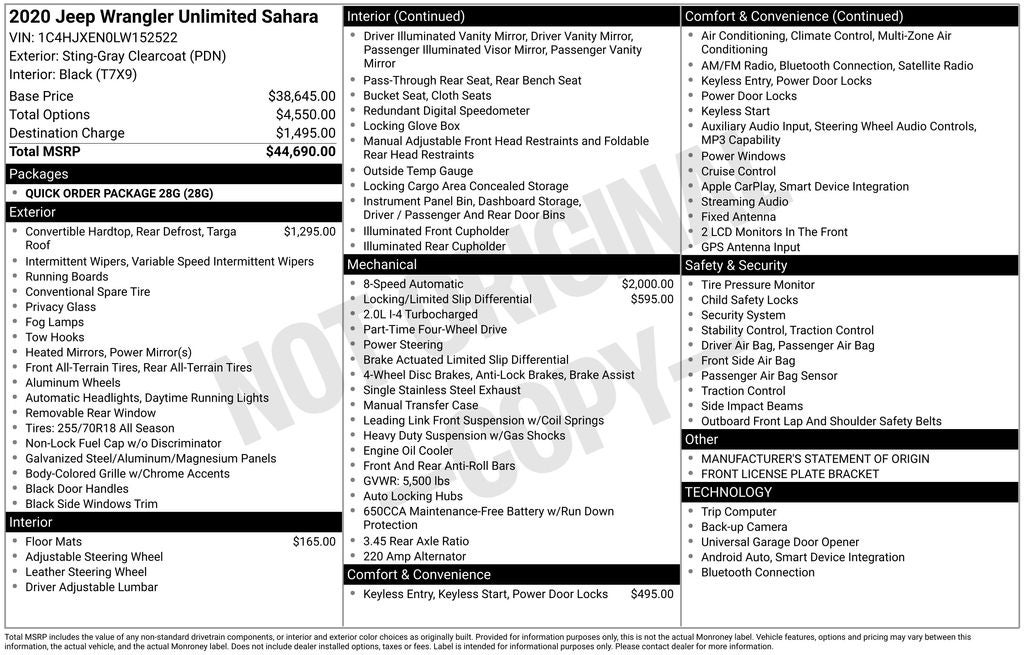 2020 Jeep Wrangler Unlimited Sahara
