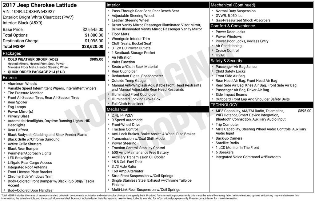 2017 Jeep Cherokee Latitude