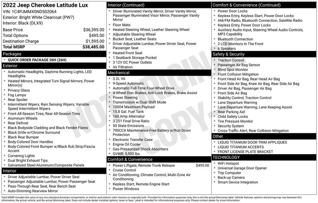 2022 Jeep Cherokee Latitude Lux