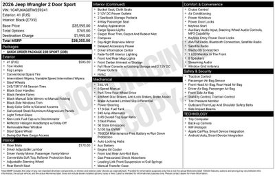 2026 Jeep Wrangler Sport