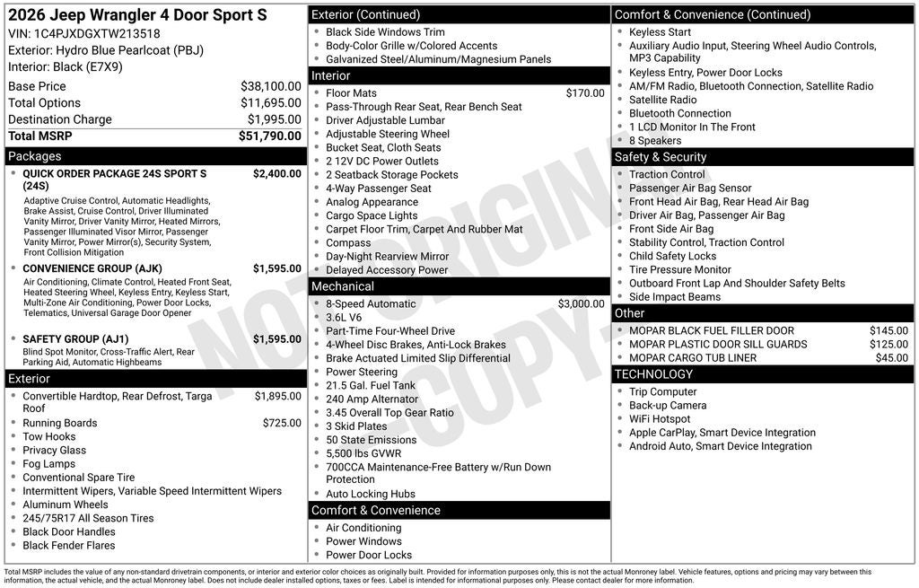 2026 Jeep Wrangler Sport S