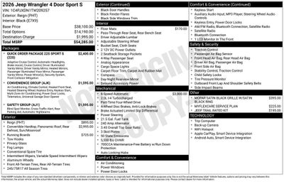 2026 Jeep Wrangler Sport S