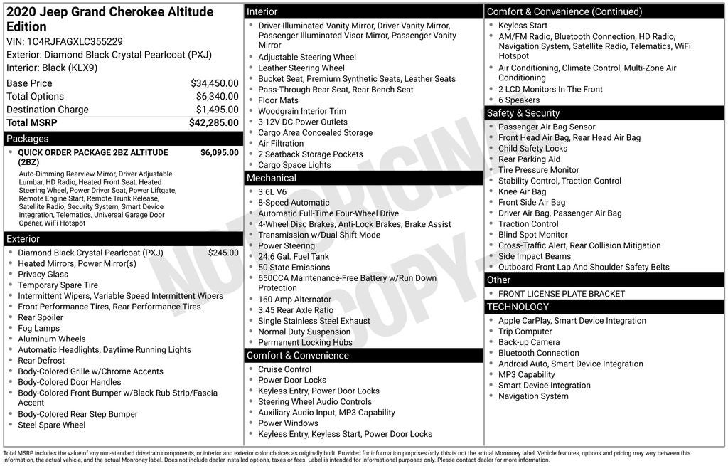 2020 Jeep Grand Cherokee Altitude