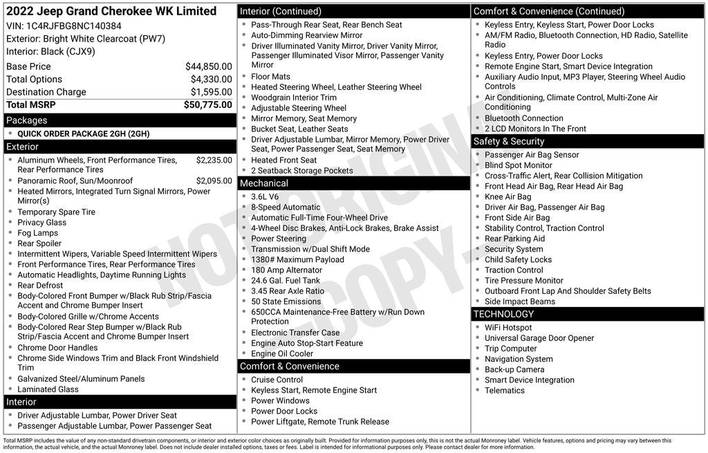 2022 Jeep Grand Cherokee WK Limited