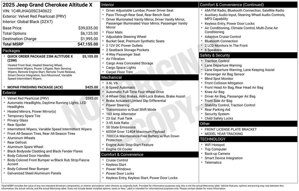 2025 Jeep Grand Cherokee Altitude X