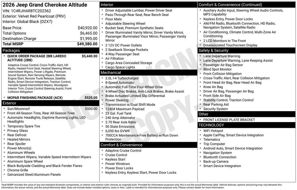 2026 Jeep Grand Cherokee Laredo Altitude