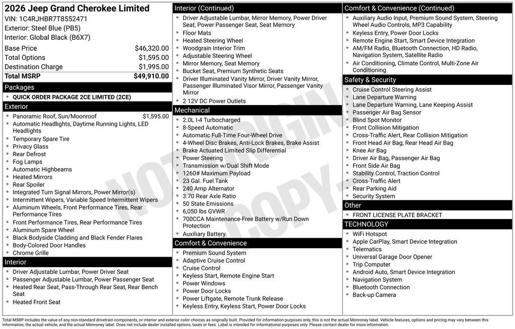 2026 Jeep Grand Cherokee Limited