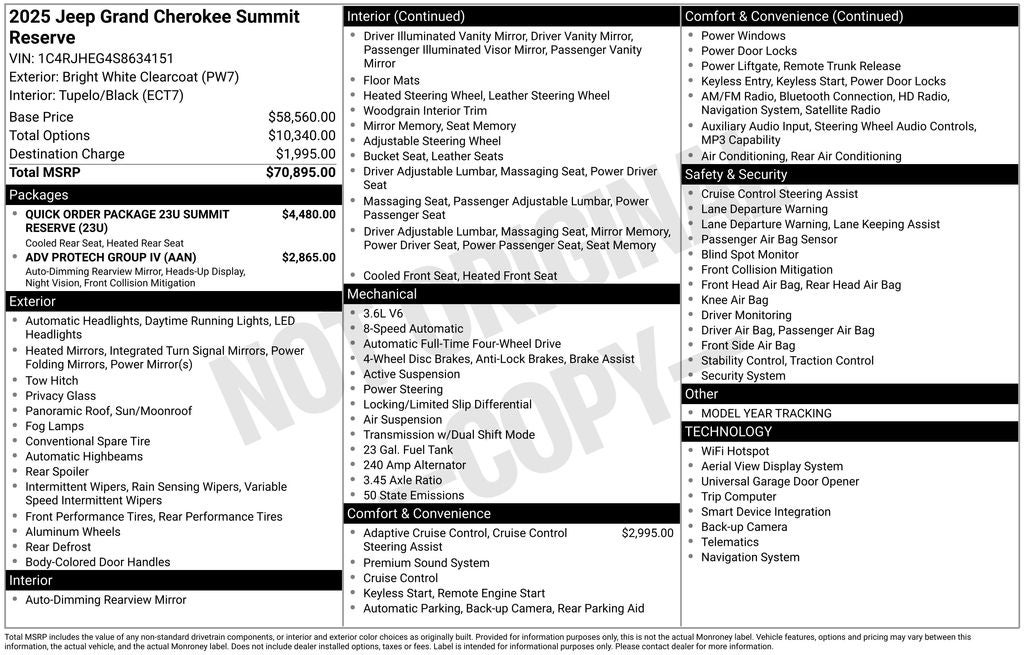 2025 Jeep Grand Cherokee Summit Reserve