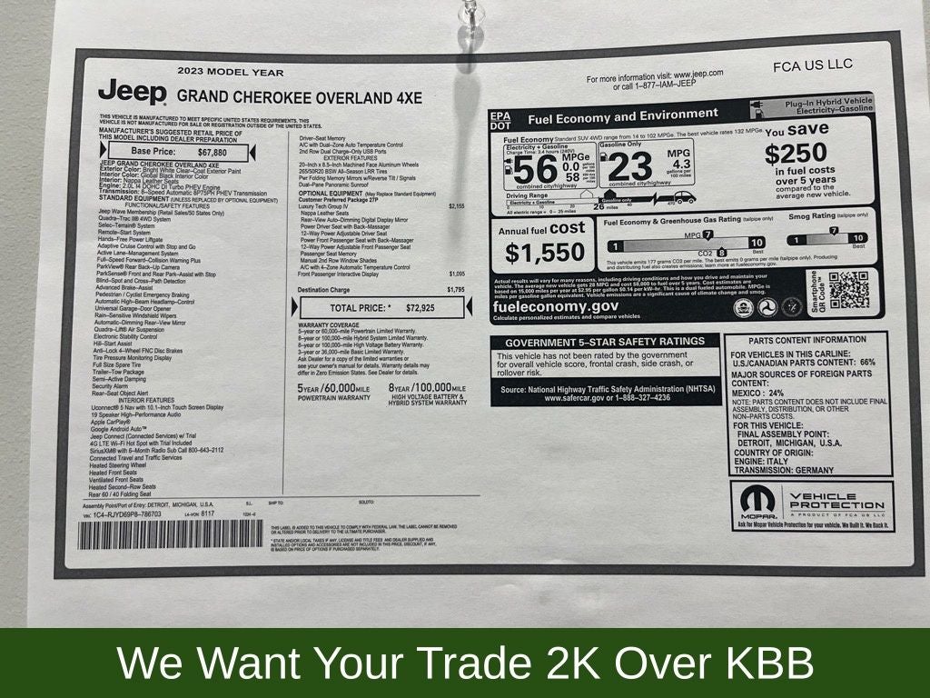 2023 Jeep Grand Cherokee Overland 4xe