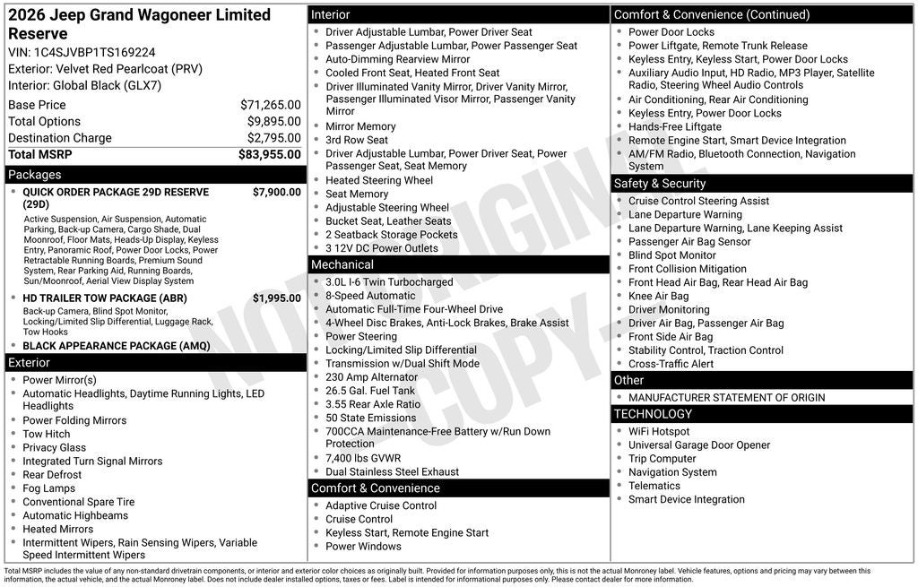 2026 Jeep Grand Wagoneer Limited Reserve