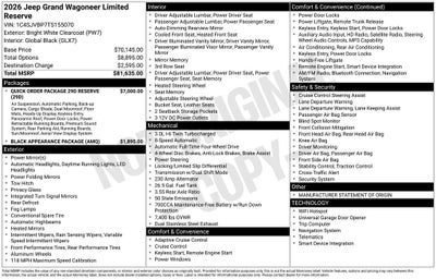 2026 Jeep Grand Wagoneer Limited Reserve