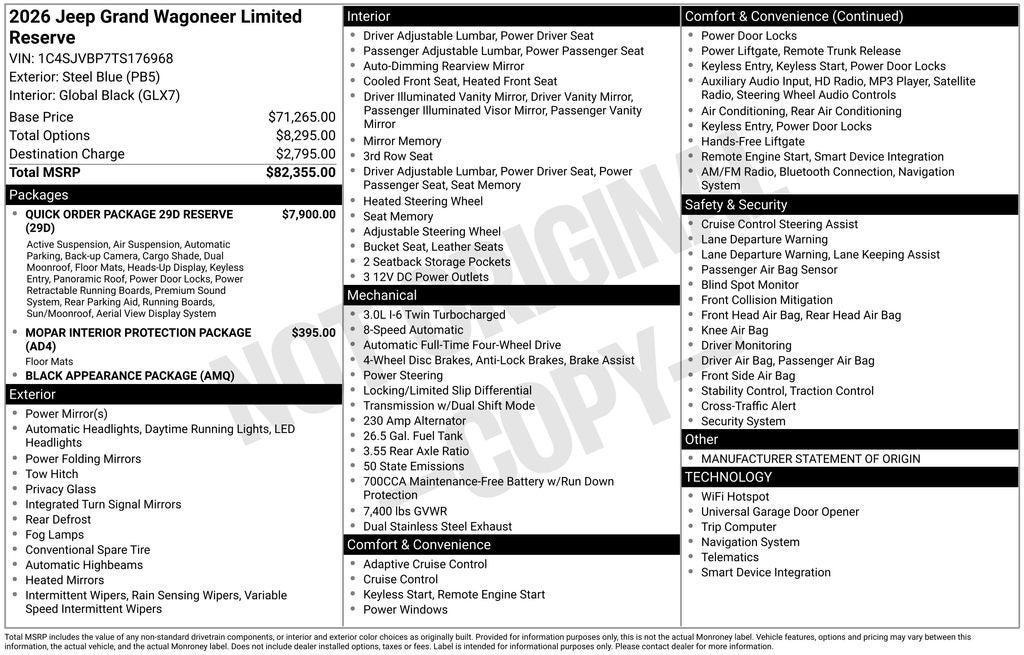 2026 Jeep Grand Wagoneer Limited Reserve
