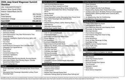 2026 Jeep Grand Wagoneer Summit Obsidian