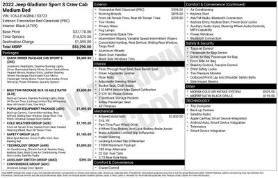 2022 Jeep Gladiator Sport