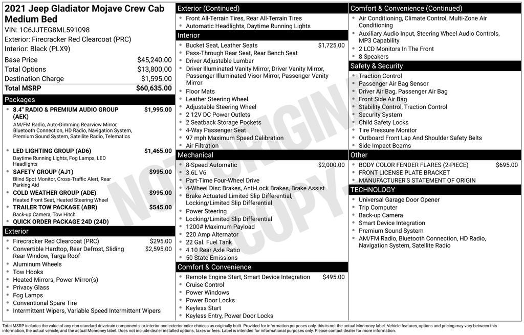2021 Jeep Gladiator Mojave