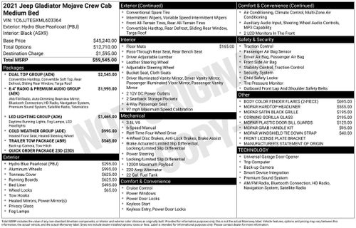 2021 Jeep Gladiator Mojave