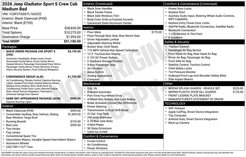 2026 Jeep Gladiator Sport S