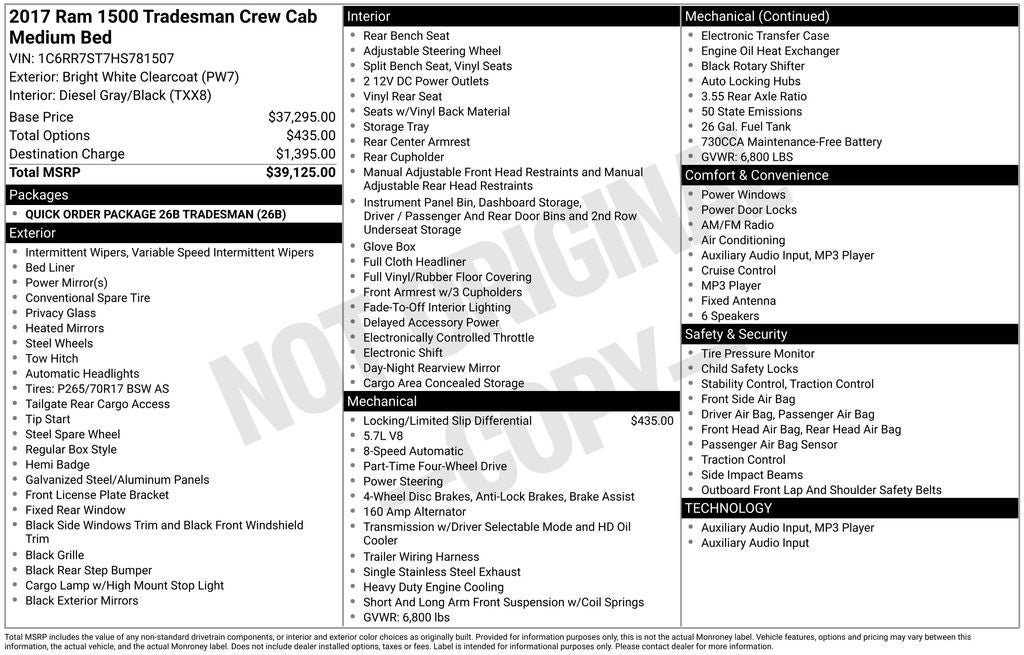 2017 RAM 1500 Tradesman