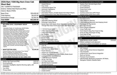 2026 RAM 1500 Big Horn/Lone Star