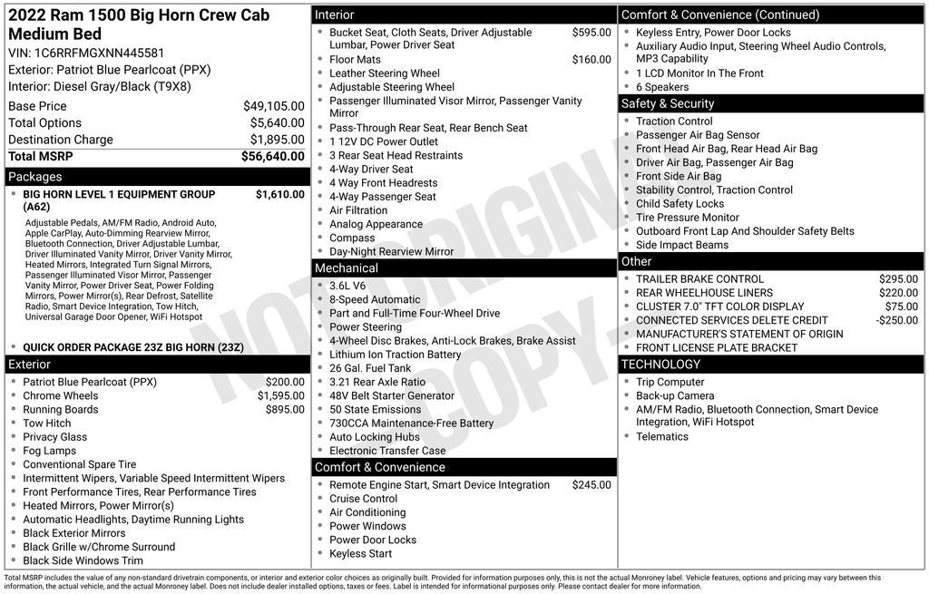 2022 RAM 1500 Big Horn/Lone Star
