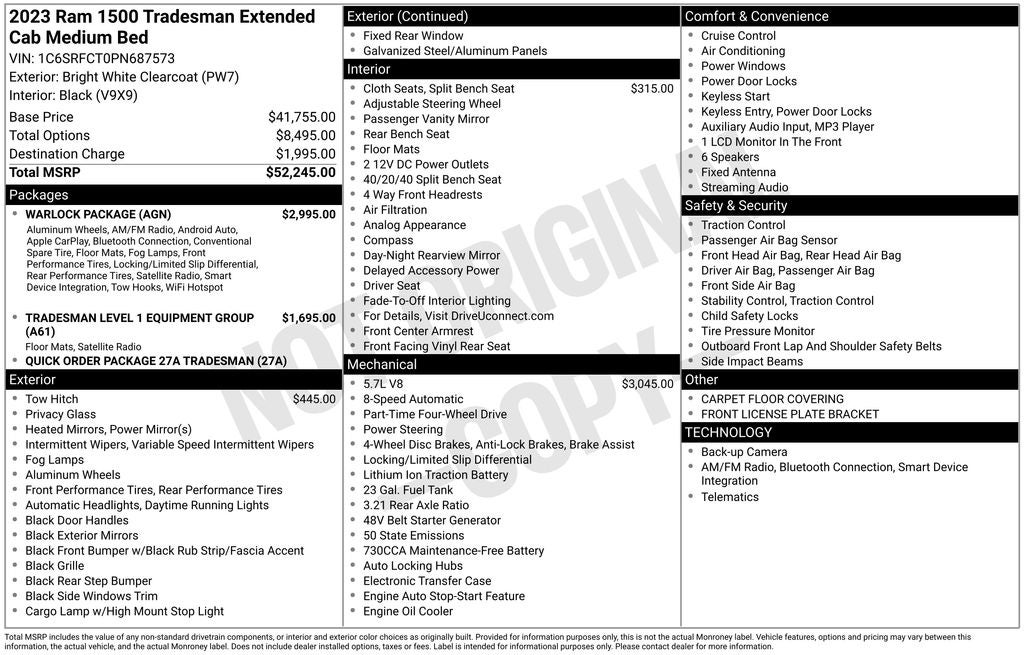 2023 RAM 1500 Tradesman Warlock