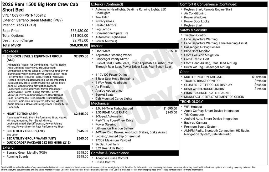 2026 RAM 1500 Big Horn/Lone Star