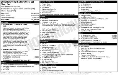 2026 RAM 1500 Big Horn/Lone Star