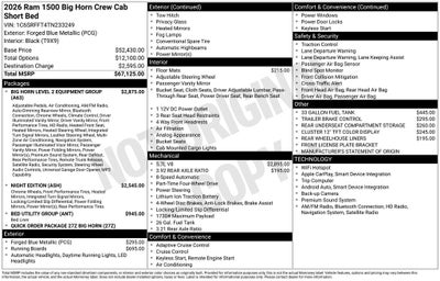 2026 RAM 1500 Big Horn/Lone Star