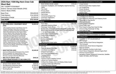 2026 RAM 1500 Big Horn/Lone Star