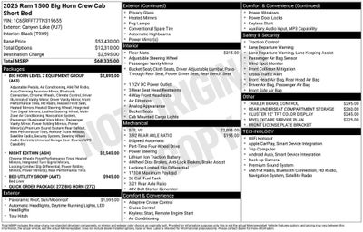 2026 RAM 1500 Big Horn/Lone Star