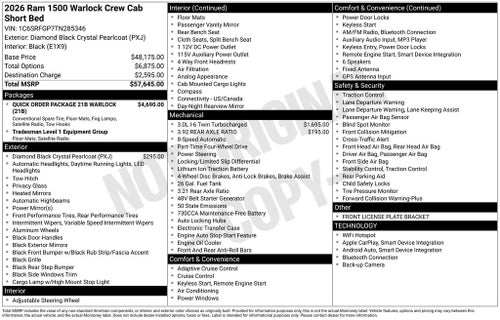 2026 RAM 1500 Warlock