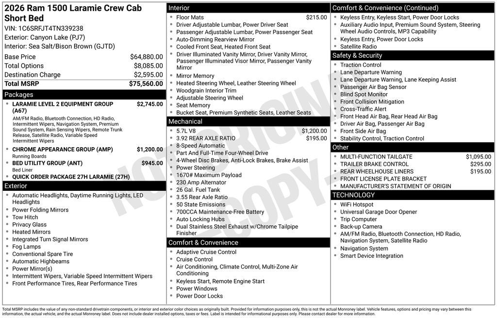2026 RAM 1500 Laramie