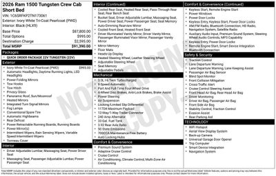 2026 RAM 1500 Tungsten