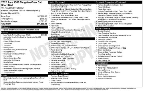 2026 RAM 1500 Tungsten