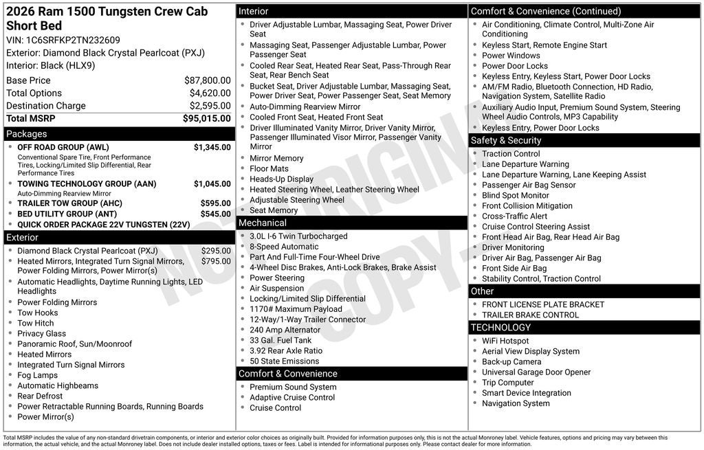 2026 RAM 1500 Tungsten
