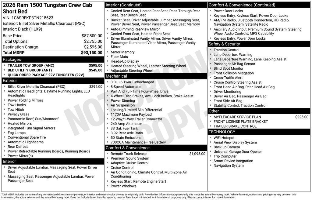 2026 RAM 1500 Tungsten