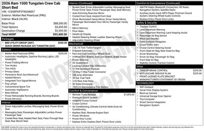 2026 RAM 1500 Tungsten