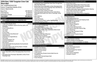 2026 RAM 1500 Tungsten