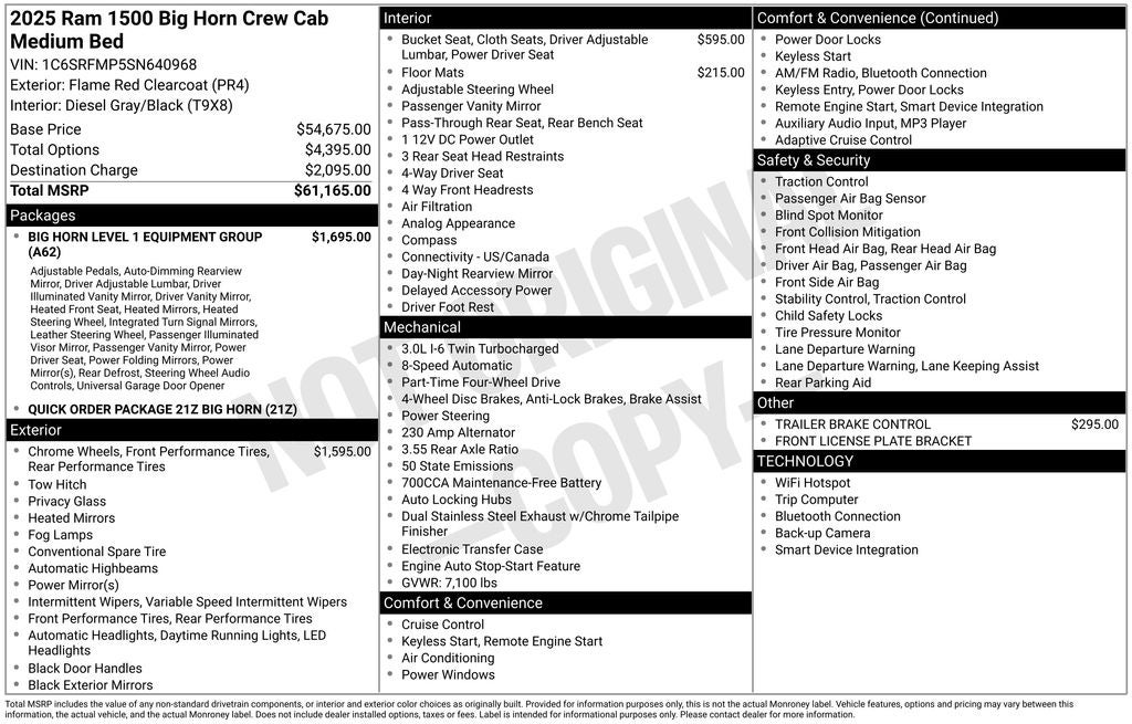 2025 RAM 1500 Big Horn/Lone Star