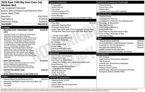 2026 RAM 1500 Big Horn/Lone Star