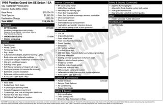 1998 Pontiac Grand Am SE