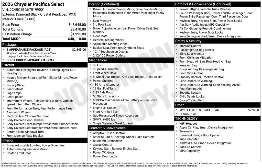 2026 Chrysler Pacifica Select