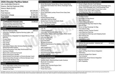 2026 Chrysler Pacifica Select