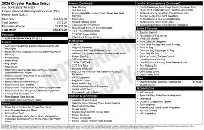 2026 Chrysler Pacifica Select