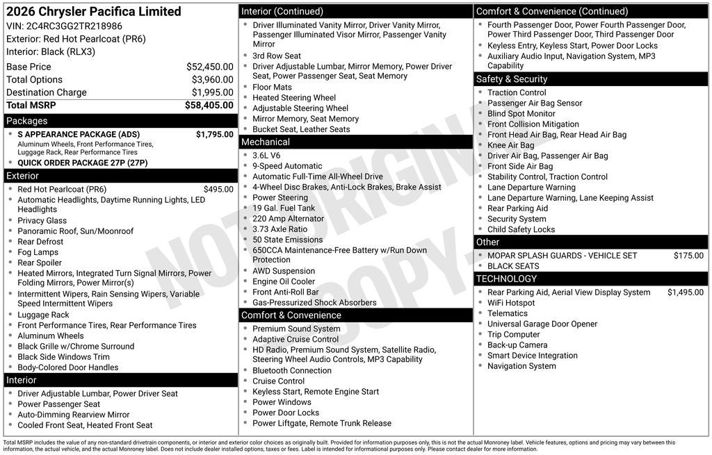2026 Chrysler Pacifica Limited