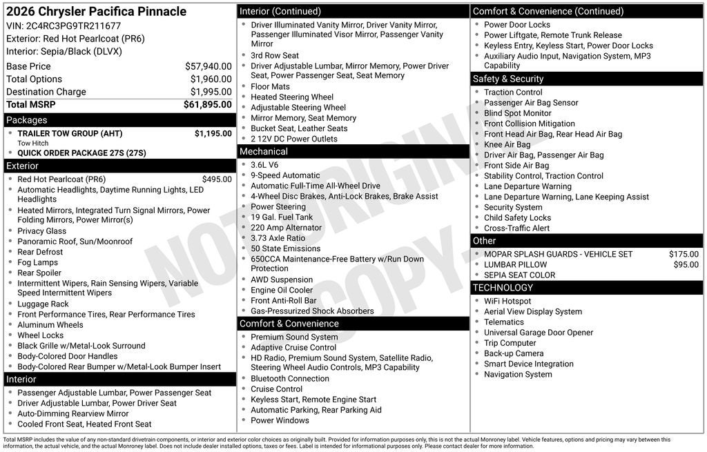 2026 Chrysler Pacifica Pinnacle