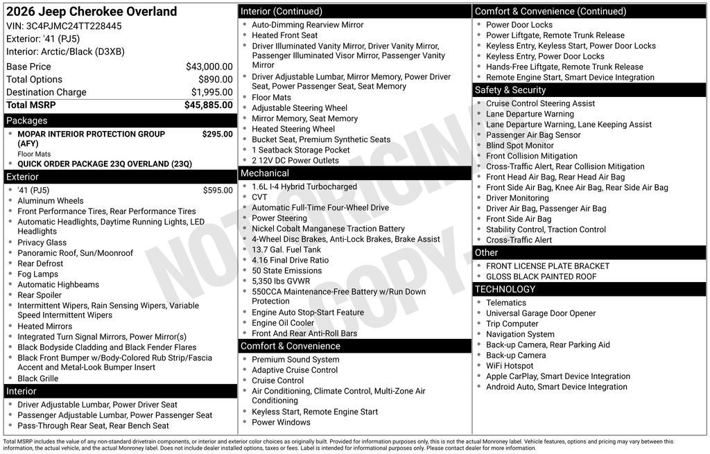 2026 Jeep Cherokee Overland