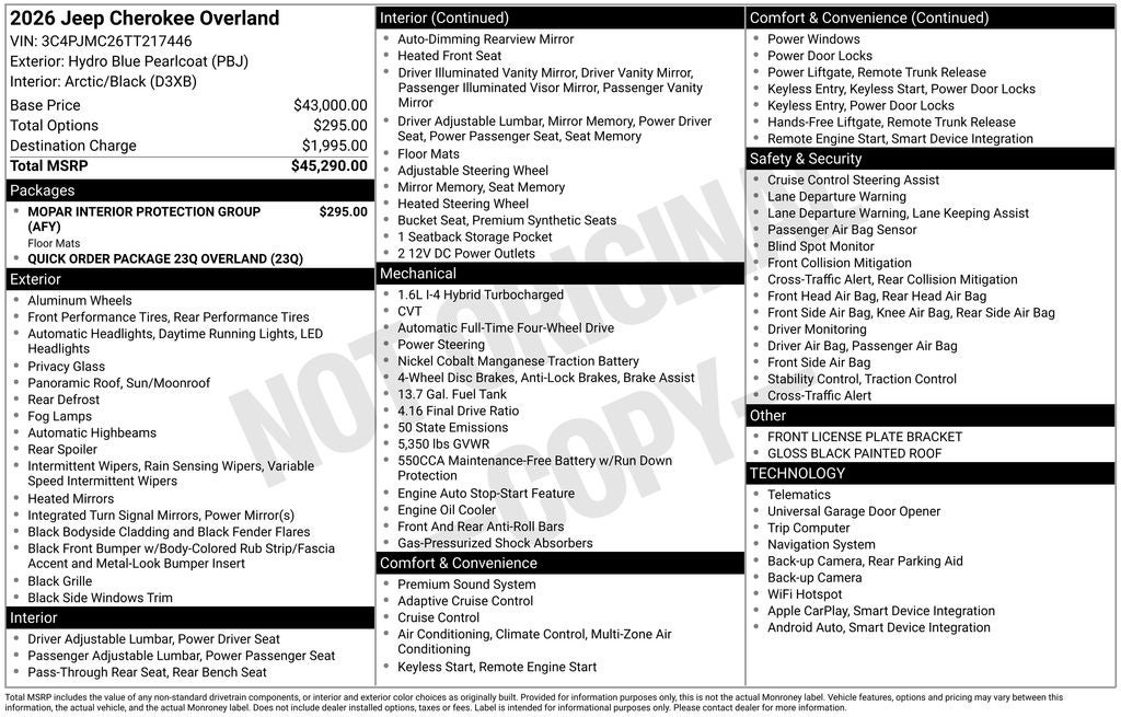 2026 Jeep Cherokee Overland